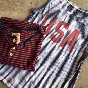 Vintage Levi's Henley NavyRed Striped T